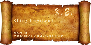Kling Engelbert névjegykártya