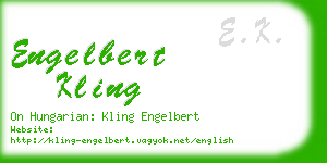 engelbert kling business card